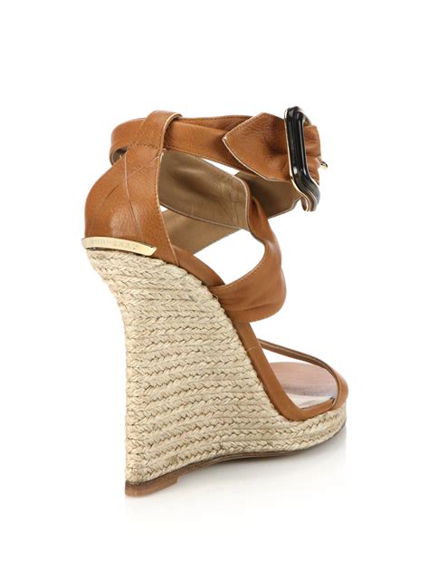 burberry leather espadrille wedge sandals|burberry leather sandals.